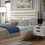 Queen Wood Bed Frame with Boucle Fabric Upholstered Headboard N758D799091D