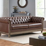 Mirod Comfy 3-Seat Sofa with Wooden Legs, Retro Style for Living Room and Study