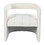 Modern Velvet Accent Chair with Ribbed Detail, Luxury Curved Fully Upholstered Accent Chair, Ivory White (No assembly Needed) N765P186032W