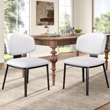 PU Leather Upholstered Dining Chairs,Side Chair for Dining Rooms,Kitchens,Living rooms (Set of 2),White