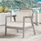 Outdoor Acacia Wood Patio Club Chair, Patio Furniture,Waterproof Thick Cushion Deep Seating for Porch, Garden, Backyard, Balcony, Weight Capacity 400lbs, Light Gray finish, Cream cushion N780P171149G