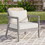 Outdoor Acacia Wood Patio Club Chair, Patio Furniture,Waterproof Thick Cushion Deep Seating for Porch, Garden, Backyard, Balcony, Weight Capacity 400lbs, Light Gray finish, Cream cushion N780P171149G