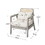 Outdoor Acacia Wood Patio Club Chair, Patio Furniture,Waterproof Thick Cushion Deep Seating for Porch, Garden, Backyard, Balcony, Weight Capacity 400lbs, Light Gray finish, Cream cushion N780P171149G