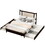 Queen Size Wooden Rattan Platform Bed, with 2 Big Drawers, T Size Trundle, Espresso