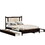 Queen Size Wooden Rattan Platform Bed, with 2 Big Drawers, T Size Trundle, Espresso