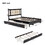 Queen Size Wooden Rattan Platform Bed, with 2 Big Drawers, T Size Trundle, Espresso