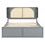 Queen Size Rattan Headboard Bed with Two Drawers and Trundle, Gray N820S00013E