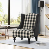 Toddman Hi-Back Club Chair, High-Back Fabric Club Chair, Black Checkerboard And Dark Charcoal 28D X 33W X 38H Inch N821P201347