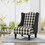 Toddman Hi-Back Club Chair, High-Back Fabric Club Chair, Black Checkerboard And Dark Charcoal 28D X 33W X 38H Inch N821P201347