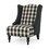 Toddman Hi-Back Club Chair, High-Back Fabric Club Chair, Black Checkerboard And Dark Charcoal 28D X 33W X 38H Inch N821P201347