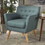 Club Chair, Mid-Century Modern Fabric Club Chair, Dark Teal / Natural N821P201419
