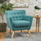 Club Chair, Mid-Century Modern Fabric Club Chair, Dark Teal / Natural N821P201419