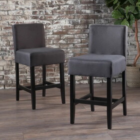 Portman Fabric Counter Stools (Set of 2), Dark Charcoal N823P201437