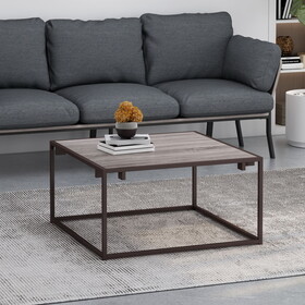 Modern Industrial Coffee Table, Gray And Bronze N825P201260