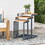 Modern Industrial Firwood Nesting Tables (Set of 3), Antique Brown And Black With Blue N825P201265