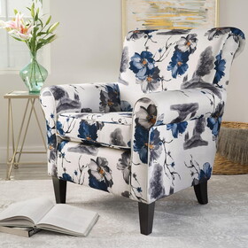 Mirod Comfy Accent Chair With Flared Arms, Bedroom Single Seat Arm Chair With Wooden Legs, Modern Side Chairs For Living Room N837P203286
