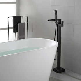 Waterfall Freestanding Single Handle Floor Mounted Clawfoot Tub Faucet with Handshower Nk0862