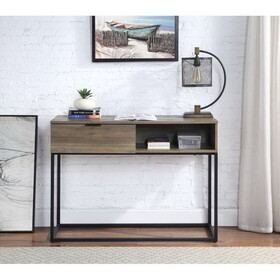 ACME Galeno Writing Desk, Rustic Oak & Black Finish OF00320