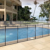 12x4 ft Outdoor Pool Fence with Section Kit,Removable Mesh Barrier,for Inground Pools,Garden and Patio,Black PG-001