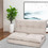 Adjustable Fabric Folding Chaise Lounge Sofa Floor Couch and Sofa(Beige) PP019425AAA