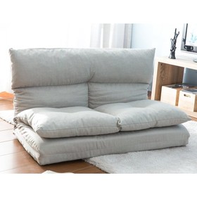 Fabric Folding Chaise Lounge Floor Sofa(Gray) PP036318AAA