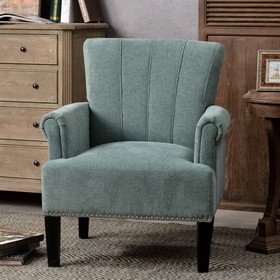 Accent Rivet Tufted Polyester Armchair, Mint Green PP212520Aam
