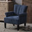 Accent Rivet Tufted Polyester Armchair,Navy Blue PP212520AAW