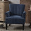 Accent Rivet Tufted Polyester Armchair,Navy Blue PP212520AAW