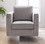 Modern Velvet Armchair Tufted Button Accent Chair Club Chair with Steel Legs for Living Room Bedroom, Grey PP281169AAE