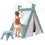 Kids Play Tent - 4 in 1 Teepee Tent with Stool and Climber, Foldable Playhouse Tent for Boys & Girls PP283078AAC