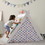 Kids Play Tent - 4 in 1 Teepee Tent with Stool and Climber, Foldable Playhouse Tent for Boys & Girls PP283078AAE