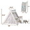 Kids Play Tent - 4 in 1 Teepee Tent with Stool and Climber, Foldable Playhouse Tent for Boys & Girls PP283078AAE