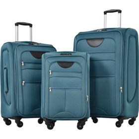 Softside Luggage Expandable 3 Piece Set Suitcase Upright Spinner Softshell Lightweight Luggage Travel Set PP283608Aaf
