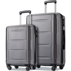 Expanable Spinner Wheel 2 Piece Luggage Set Abs Lightweight Suitcase with Tsa Lock 20inch+24inch PP293396Aab