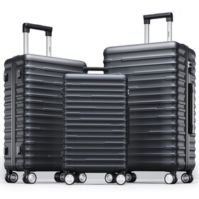 Luggage Expandable 3 Piece Sets ABS Spinner Suitcase Built-in TSA lock 20 inch 24 inch 28 inch PP303286AAB