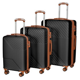 Hardshell Luggage Sets 3 Piece double spinner 8 wheels Suitcase with TSA Lock Lightweight 20"24"28" PP304127AAA