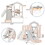 Toddler Slide and Swing Set 5 in 1, Kids Playground Climber Slide Playset with Basketball Hoop Freestanding Combination for Babies Indoor & Outdoor PP307712AAH