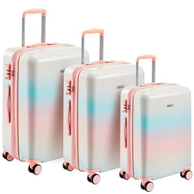Hardshell Luggage Sets 3 Piece double spinner 8 wheels Suitcase with TSA Lock Lightweight 20"24"28" PP309780AAA