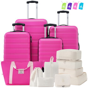 Hardshell Luggage Sets 4 pcs + Bag Spinner Suitcase with TSA Lock Lightweight-16"+20"+24"+28" Luggages PP310249AAF