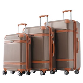 Hardshell Luggage Sets 3 Piece double spinner 8 wheels Suitcase with TSA Lock Lightweight 20"24"28"