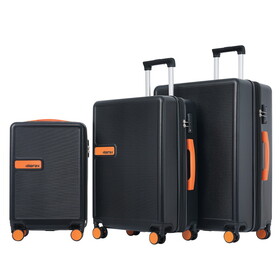 Contrast Color 3 Piece Luggage Set Hardside Spinner Suitcase with TSA Lock 20" 24' 28" Available PP311618AAB