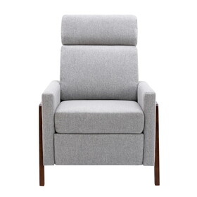 Wood-Framed Upholstered Recliner Chair Adjustable Home Theater Seating with Thick Seat Cushion and Backrest Modern Living Room Recliners, Gray PP317337AAE