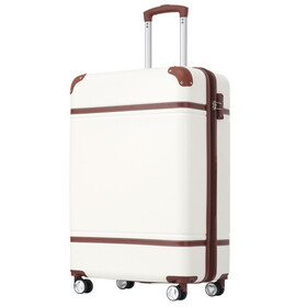 20 IN Luggage 1 Piece with TSA lock, Lightweight Suitcase Spinner Wheels,Carry on Vintage Luggage,White P-PP321683AAB