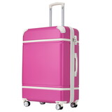 24 IN Luggage 1 Piece with TSA lock, Expandable Lightweight Suitcase Spinner Wheels, Vintage Luggage,Pink P-PP321685AAB