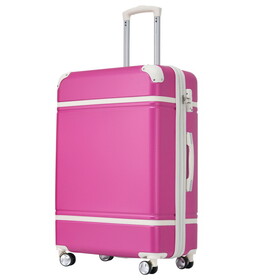 24 IN Luggage 1 Piece with TSA lock, Expandable Lightweight Suitcase Spinner Wheels, Vintage Luggage,Pink P-PP321685AAB