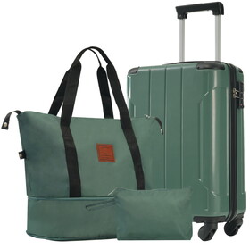 Hardshell Luggage Sets 3 Piece Carry-on Suitcases with Wheels, TSA Lock for Men Women, Green (20in) PP532378AAF