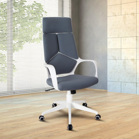 Techni Mobili Modern Studio Office Chair, Grey/White RTA-2023-GRY