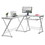 Techni Mobili L-Shaped Tempered Glass Top Computer Desk with Pull Out Keyboard Panel, Clear RTA-3802-GLS