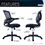 Techni Mobili Mesh Task Office Chair with Flip-Up Arms, Black RTA-8050-BK