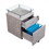 Techni Mobili Rolling File Cabinet with Glass Top, Grey RTA-S06-GRY